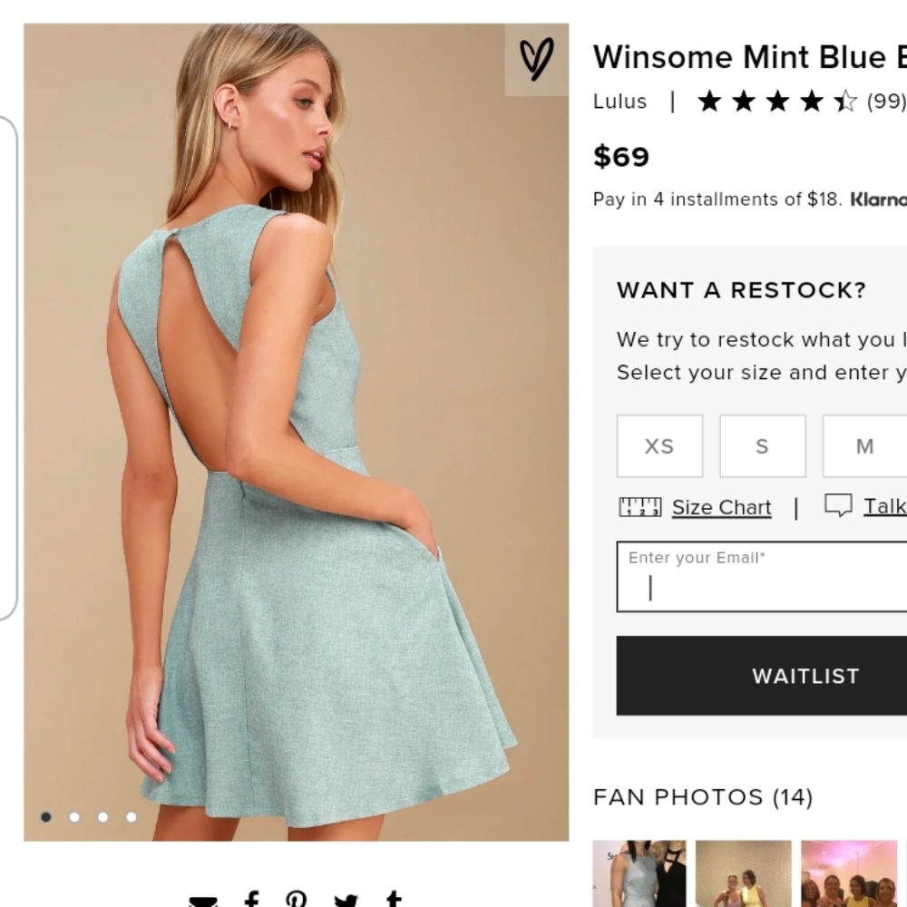Winsome Mint Blue Backless Skater Dress